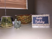 Pottery and cards on display at Dandelions Boutique