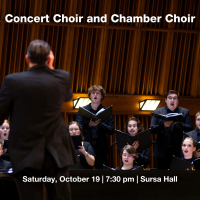 Chamber Choir and Concert Choir October 19 at 7:30 p.m. in Sursa Hall