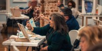Learn Bob’s signature “wet-on-wet” technique from experienced Certified Ross Instructors and paint in the building where The Joy of Painting was filmed!