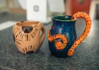 Painted Mugs from Made In Muncie Pottery